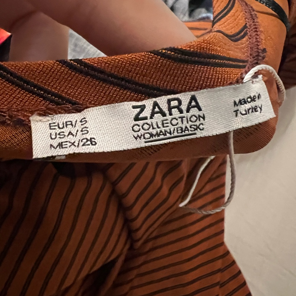 Zara Rust Orange Ruched Dress - Picture 8 of 8